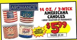 Ollie's AROMANCE 14 OZ./3-WICK AMERICANA CANDLES offer