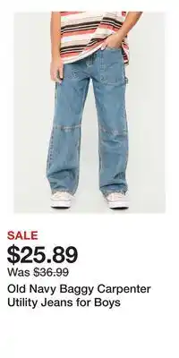 Old Navy Old Navy Baggy Carpenter Utility Jeans for Boys offer