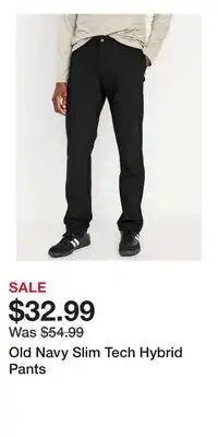 Old Navy Old Navy Slim Tech Hybrid Pants offer