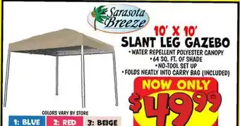 Ollie's 10' X 10' SLANT LEG GAZEBO offer