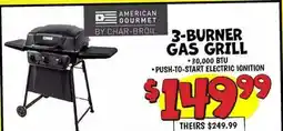 Ollie's CHAR-BROIL 3-BURNER GAS GRILL offer