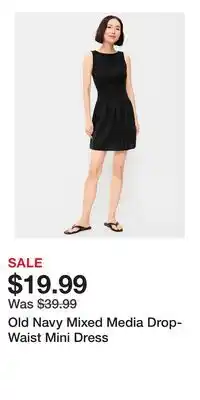 Old Navy Old Navy Mixed Media Drop-Waist Mini Dress offer
