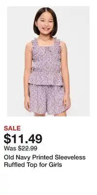 Old Navy Old Navy Printed Sleeveless Ruffled Top for Girls offer