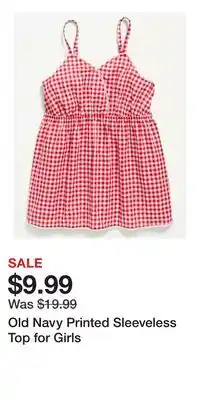 Old Navy Old Navy Printed Sleeveless Top for Girls offer