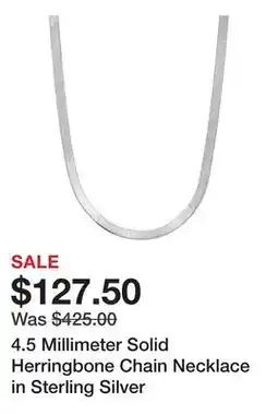Belk 4.5 Millimeter Solid Herringbone Chain Necklace in Sterling Silver offer