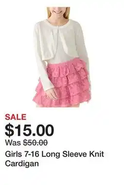 Belk Girls 7-16 Long Sleeve Knit Cardigan offer