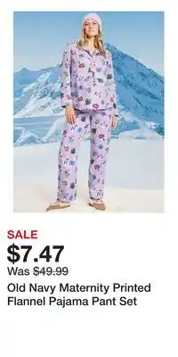 Old Navy Old Navy Maternity Printed Flannel Pajama Pant Set offer