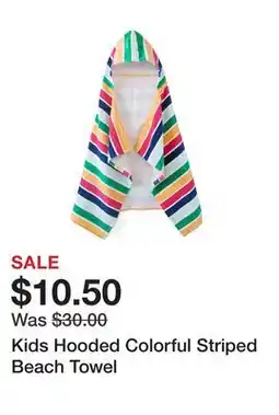 Belk Kids Hooded Colorful Striped Beach Towel offer