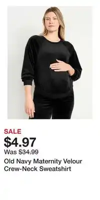 Old Navy Old Navy Maternity Velour Crew-Neck Sweatshirt offer