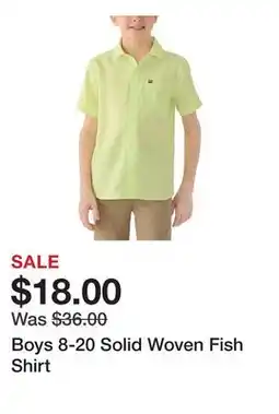 Belk Boys 8-20 Solid Woven Fish Shirt offer