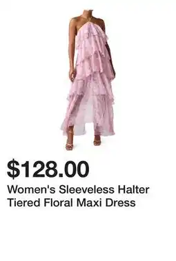 Belk Women's Sleeveless Halter Tiered Floral Maxi Dress offer