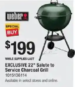 The Home Depot Exclusive 22" salute to service charcoal grill offer