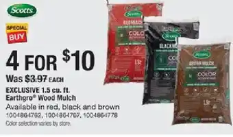 Scotts earthgro wood mulch