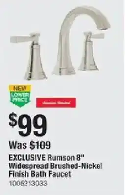 The Home Depot Rumson 8" Widespread Brushed-Nickel Finish Bath Faucet offer