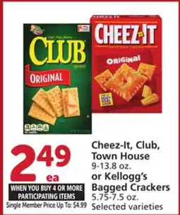 Albertsons Cheez-It, Club, Town House 9-13.8 oz. or Kellogg's Bagged Crackers 5.75-7.5 oz offer