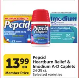 Albertsons Pepcid Heartburn Relief & Imodium A-D Caplets offer