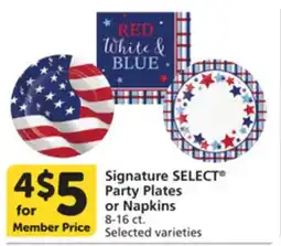 Albertsons Signature SELECT Party Plates or Napkins offer
