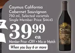 Pavilions Caymus California Cabernet Sauvignon offer