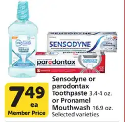 Pavilions Sensodyne or parodontax Toothpaste 3.4-4 oz. or Pronamel Mouthwash 16.9 oz offer