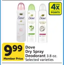 Pavilions Dove Dry Spray Deodorant offer