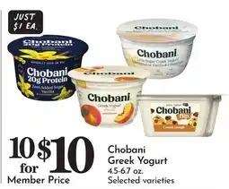 Pavilions Chobani Greek Yogurt offer