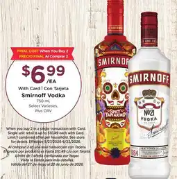 Ralphs Smirnoff Vodka offer