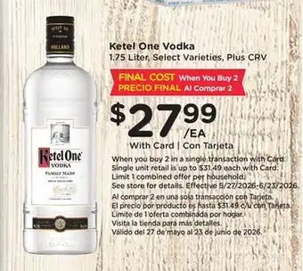 Ralphs Ketel One Vodka offer