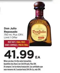Food 4 Less Don Julio Reposado offer