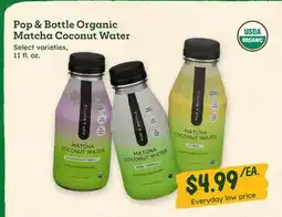 Sprouts Farmers Market Pop & Bottle Organic Matcha Coconut Water offer