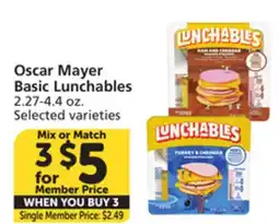 Vons Oscar Mayer Basic Lunchables offer
