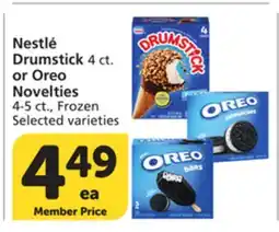 Vons Nestlé Drumstick 4 ct. or Oreo Novelties 4-5 ct offer
