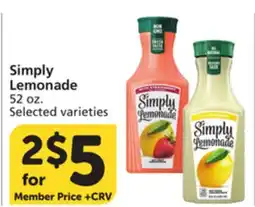 Vons Simply Lemonade offer