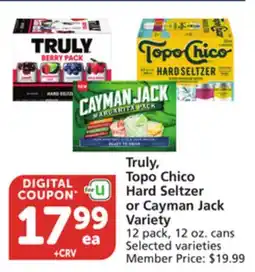 Vons Truly, Topo Chico Hard Seltzer or Cayman Jack Variety offer