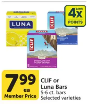 Vons CLIF or Luna Bars offer