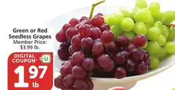 Vons Green or Red Seedless Grapes offer