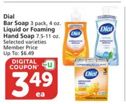 Vons Dial Bar Soap 3 pack, 4 oz. Liquid or Foaming Hand Soap 7.5-11 oz offer