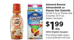 Ralphs Almond Breeze Almondmilk or Planet Oat Oatmilk offer