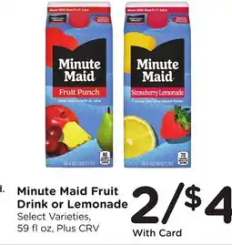 Ralphs Minute Maid Fruit Drink or Lemonade offer