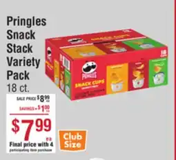 Smart & Final Pringles Snack Stack Variety Pack offer