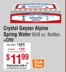 Smart & Final Crystal Geyser Alpine Spring Water offer