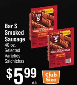 Smart & Final Bar S Smoked Sausage offer