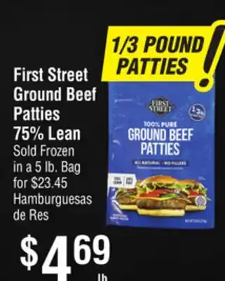 Smart & Final First Street Ground Beef Patties 75% Lean offer