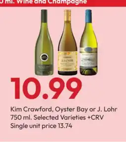 Stater Bros Kim Crawford, Oyster Bay or J. Lohr offer