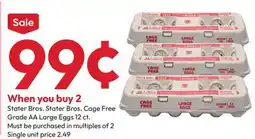 Stater Bros Stater Bros. Cage Free Grade AA Large Eggs offer