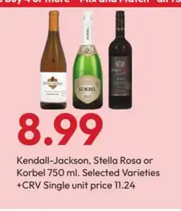 Stater Bros Kendall-Jackson, Stella Rosa or Korbel offer
