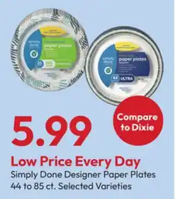 Stater Bros Simply Done Designer Paper Plates offer