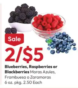 Stater Bros Blueberries, Raspberries or Blackberries offer