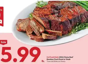 Stater Bros USDA Choice Beef Boneless Chuck Roast or Steak offer