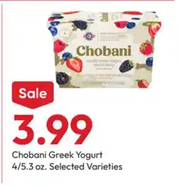 Stater Bros Chobani Greek Yogurt offer