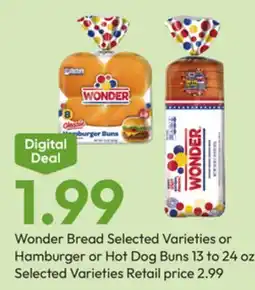 Stater Bros Wonder Bread Varieties or Hamburger or Hot Dog Buns offer